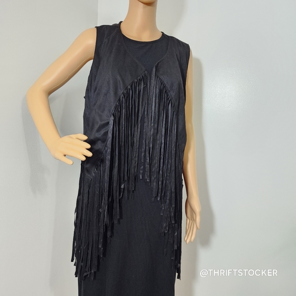 Faux Suede Fringe Vest - Picture 2 of 6